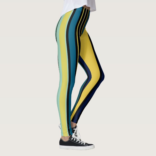 Leggings Rayas verde azuladas y amarillas (Derecha)