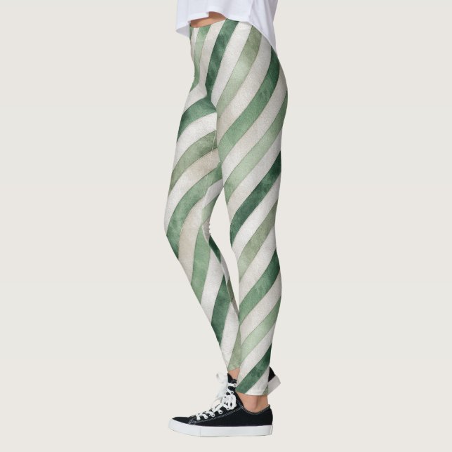 Leggings Rayas Verde Menta (Izquierda)