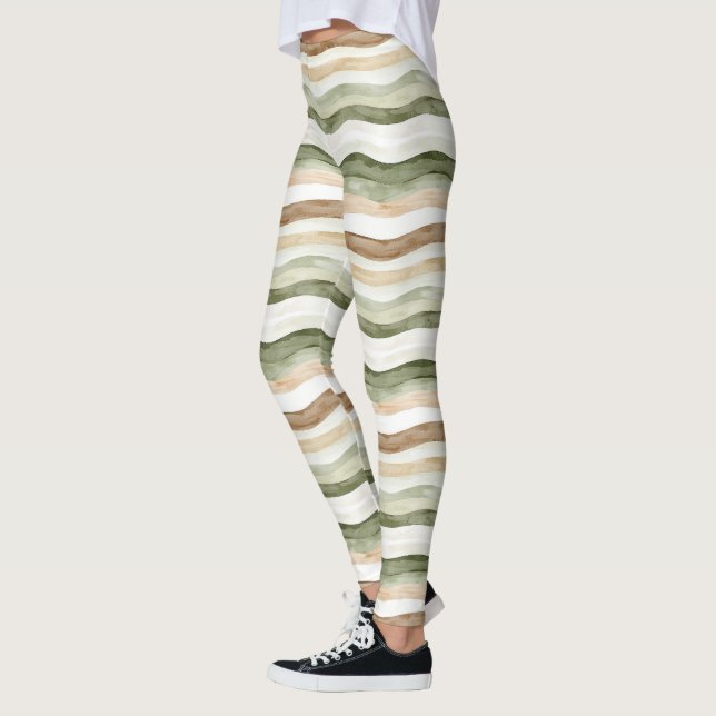 Leggings Rayas Verdes Crema Marrón (Izquierda)