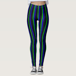 Leggings Rayas verdes de color azul negro