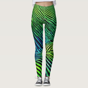 Leggings Rayas verdes neón futuristas