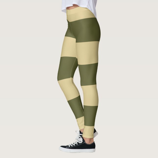 Leggings Rayas Verdes Oliva y Marrones (Izquierda)