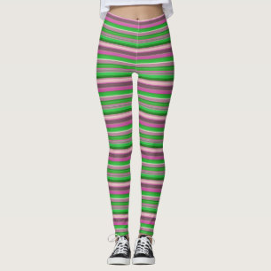 Leggings Rayas verdes violetas
