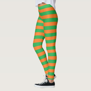 Leggings Rayas verdes y anaranjadas
