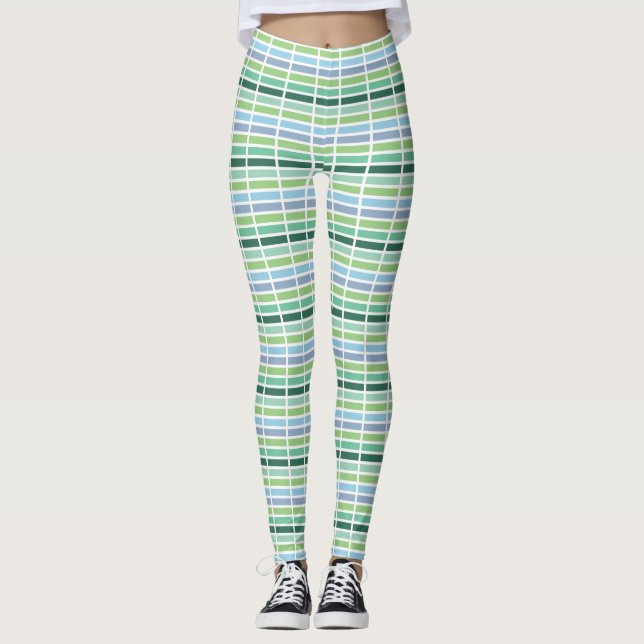 Leggings Rayas verdes y azules (Anverso)