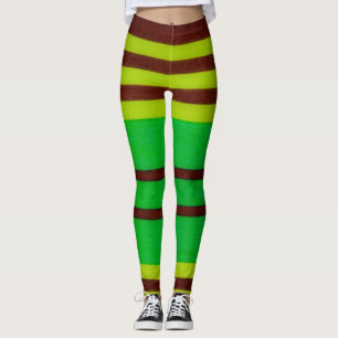 Leggings Rayas verdes y marrones