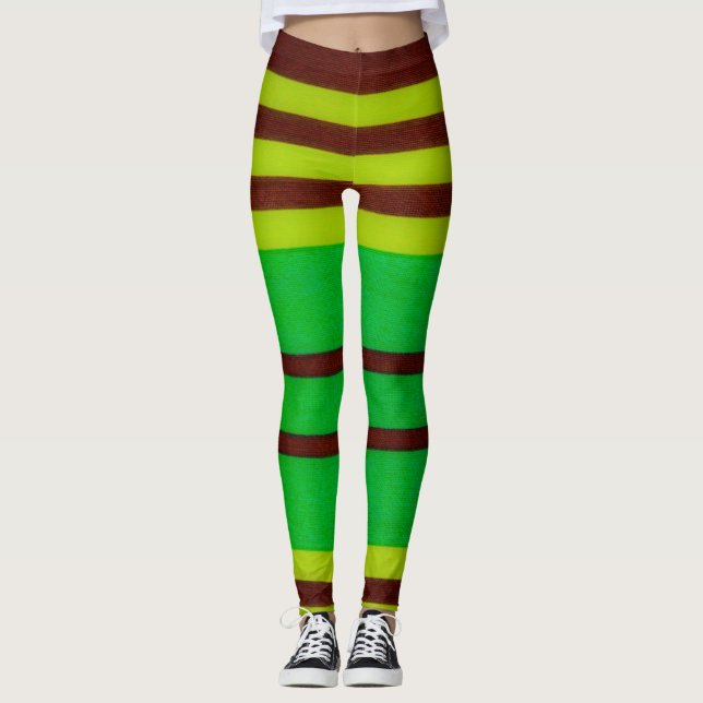Leggings Rayas verdes y marrones (Anverso)