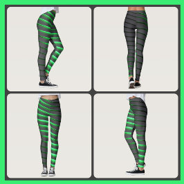 Leggings Rayas verdes y negras vibrantes