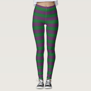 Leggings Rayas verdes y púrpura