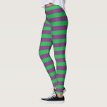 Leggings Rayas verdes y púrpuras<br><div class="desc">Arte digital abstracto de rayas verdes y púrpuras</div>