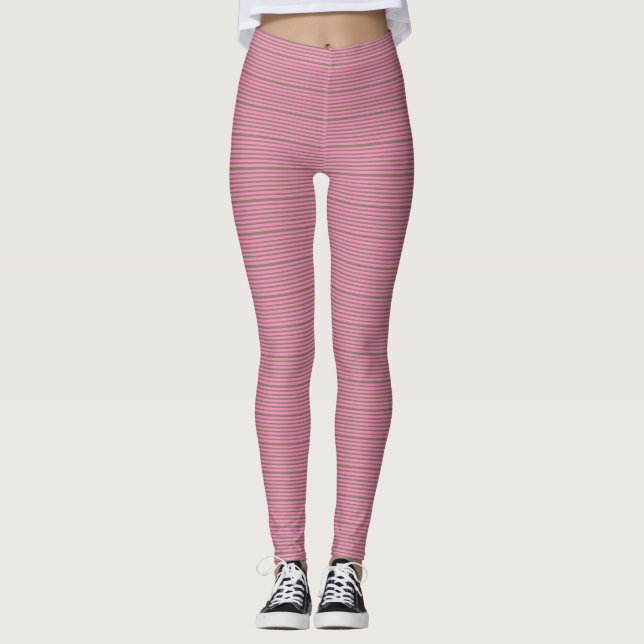 Leggings Rayas verdes y rosas (Anverso)