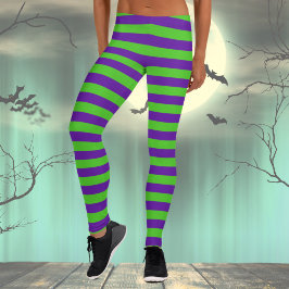 Leggings Rayas verdes y violetas