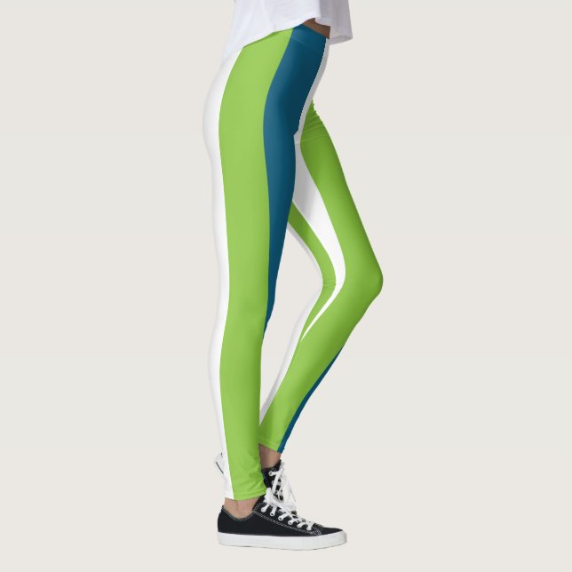 Leggings Rayas Verticales Azules Blancas Verdes (Derecha)