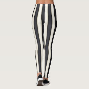 Leggings Rayas verticales blancas antiguas y negras diverti
