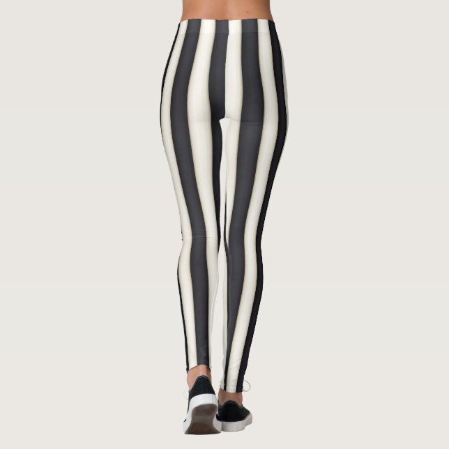 Leggings Rayas verticales blancas antiguas y negras diverti (Reverso)