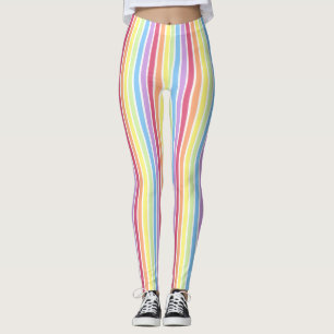 Leggings Rayas verticales de arcoiris Colorido Pastel