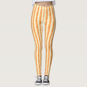 Leggings Rayas verticales de Brown de la crema del