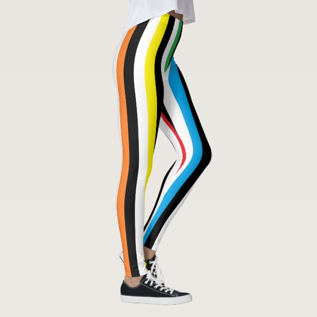 Leggings Rayas verticales del blanco del negro del arco (Derecha)