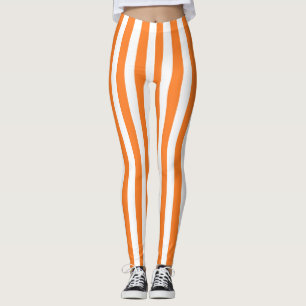 Leggings Rayas verticales del naranja y del blanco