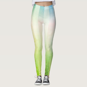Leggings Rayas verticales Giro largas verdes y azules