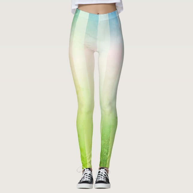 Leggings Rayas verticales Giro largas verdes y azules (Anverso)