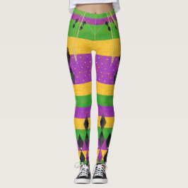 Leggings Rayas verticales Harlequin Diamante Mardi Gras Col