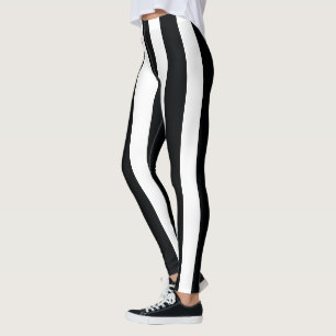 Leggings rayas verticales, negro y blanco