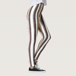 Leggings Rayas verticales Tonos marrones y blancos de tierr