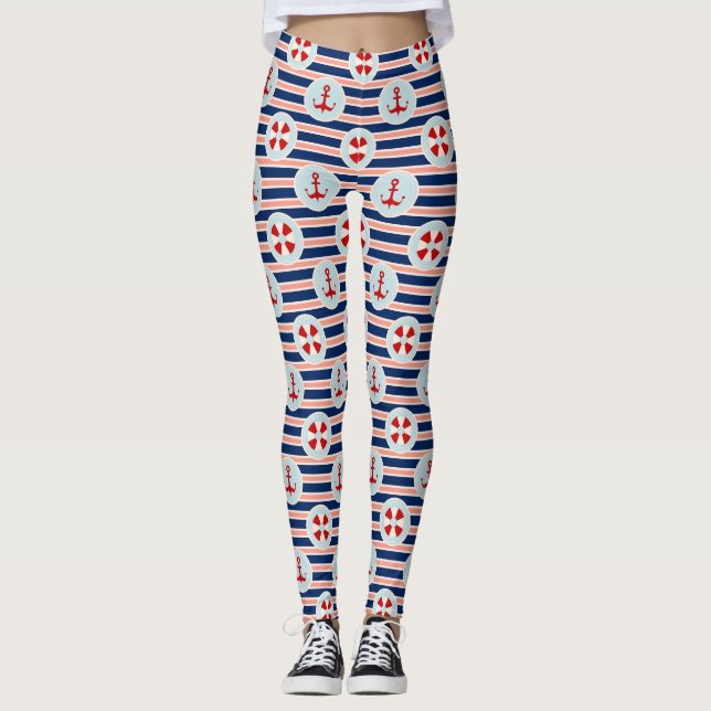 Leggings Rayas y modelo de puntos náuticos (Anverso)