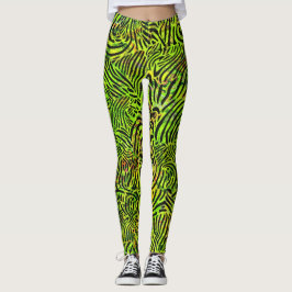 Leggings Rayas Zibra verdes y negras