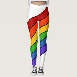 Leggings Rayo arcoiris blanco