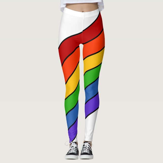 Leggings Rayo arcoiris blanco (Anverso)