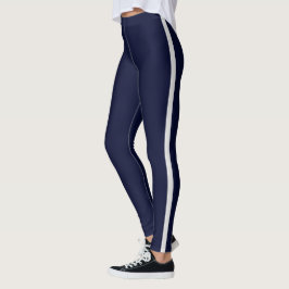 Leggings Rayo blanco azul oscuro