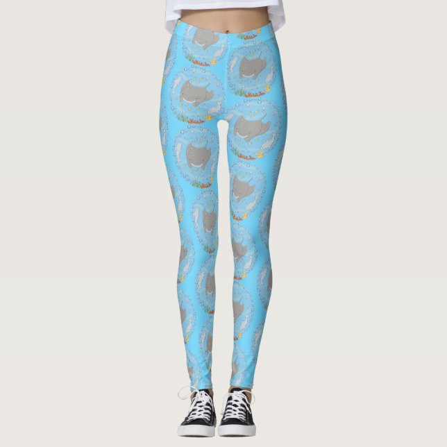 Leggings Rayo de manta y burbujas ilustracion personalizado (Anverso)