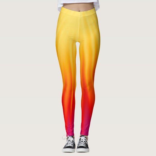 Leggings Rayo de naranja claro y amarillo (Anverso)