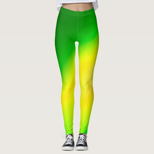 Leggings Rayo doble amarillo oscuro amarillo verde de la lu (Anverso)