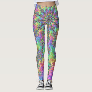 Leggings Rayo Fractal Explosivo Vibrante Trippy Colorido