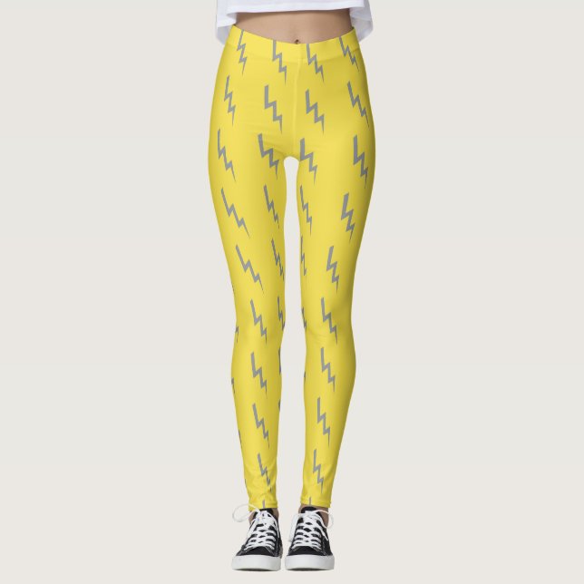 Leggings Rayo gris oscuro en amarillo (Anverso)