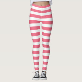 Leggings Rayo rosa claro y franja blanca