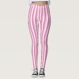 Leggings Rayo Rosa Y Blanco