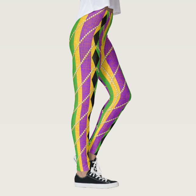 Leggings Rayo vertical Harlequin Mardi Gras Colores (Derecha)