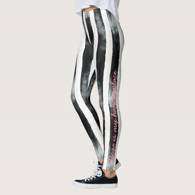 Leggings Rayo vertical negro y blanco (Izquierda)