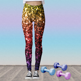Leggings Rayos amarillo arcoiris rojo púrpura purpurina chi