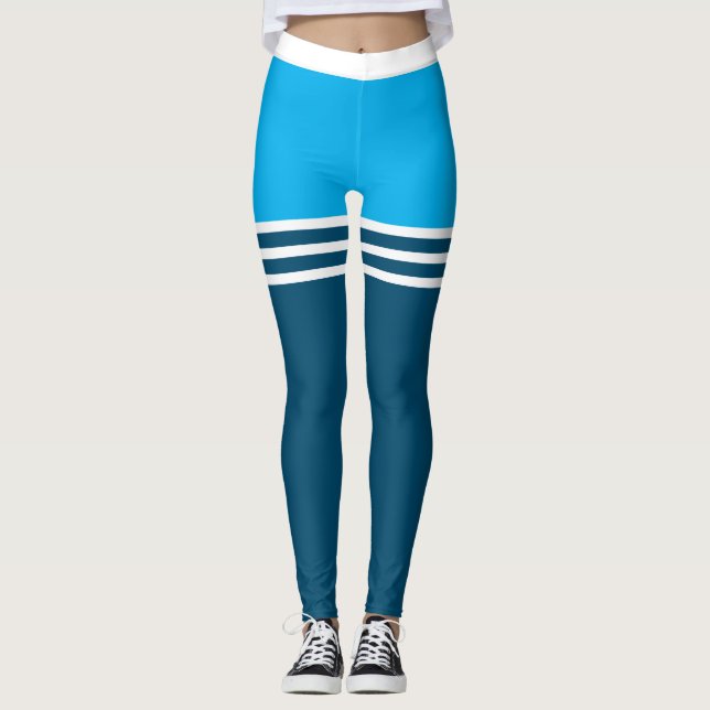 Leggings Rayos de muslo blancos en BLUE (Anverso)