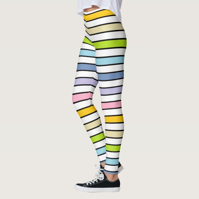 Leggings Rayos pasteles, blancos y negros (Izquierda)