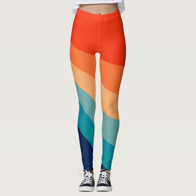 Leggings Rayos solares retro coloridos (Anverso)
