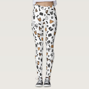 Leggings Razas divertidas de perro con huesos y pinturas