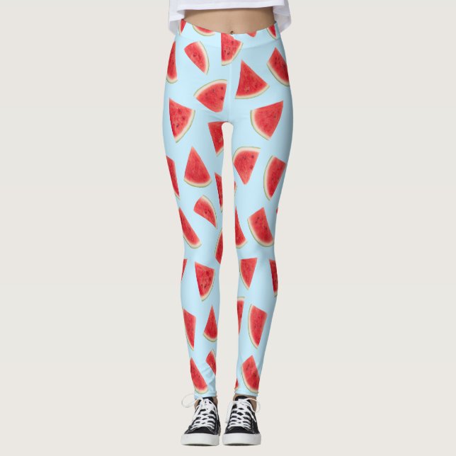 Leggings Realistic Watermelon Slice Summer Pattern (Anverso)