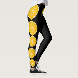 Leggings rebanada amarilla brillante del limón