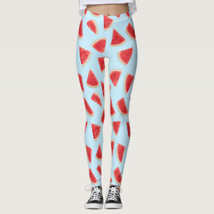 Leggings Rebanada de sandía realista patrón de verano
